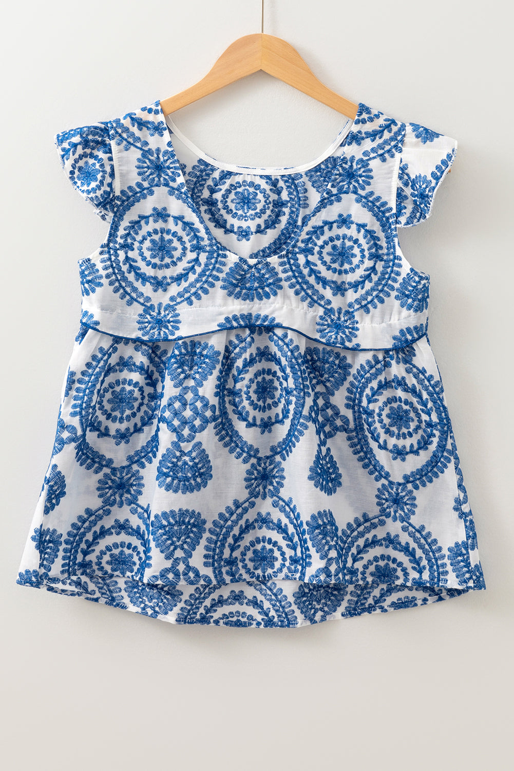 French Flutter Sleeve Blouse