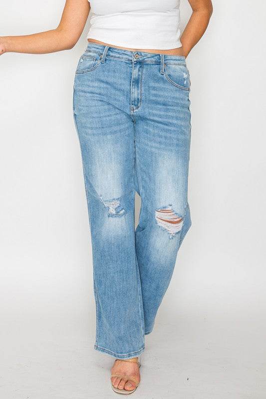 The Christy Jean - Distressed High Rise Straight by bytos