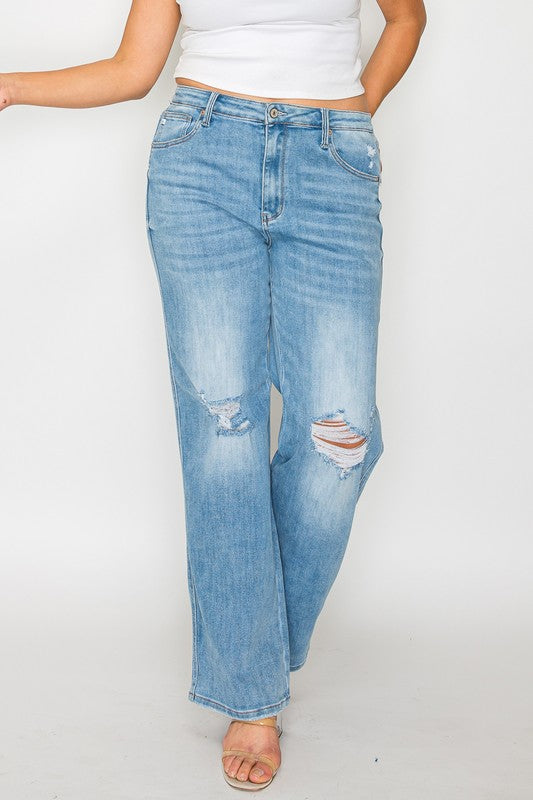 The Christy Jean - Distressed High Rise Straight by bytos