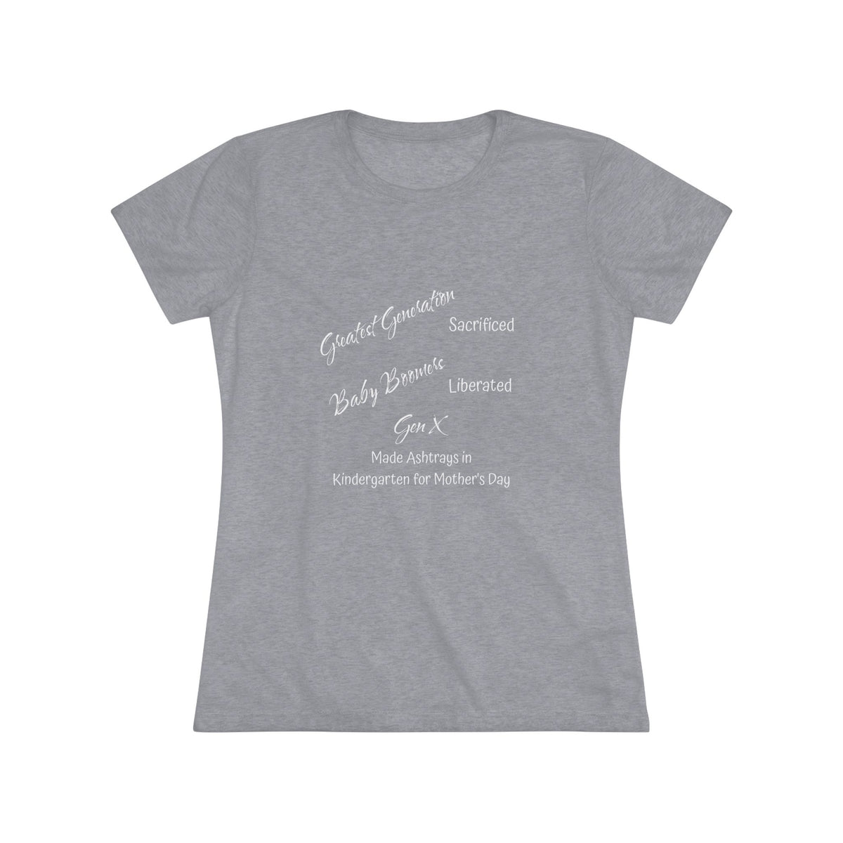 Gen X Ashtrays NL Tee - white font in multiple colors