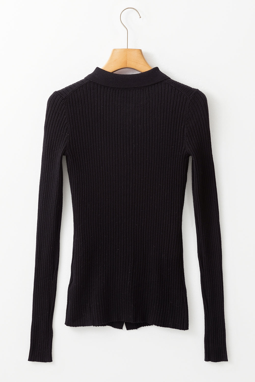 Ribbed Collared Slim Fit Sweater Cardigan