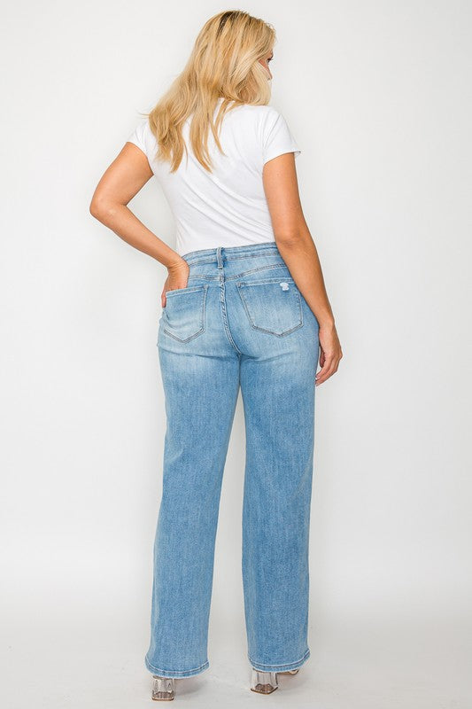 The Christy Jean - Distressed High Rise Straight by bytos
