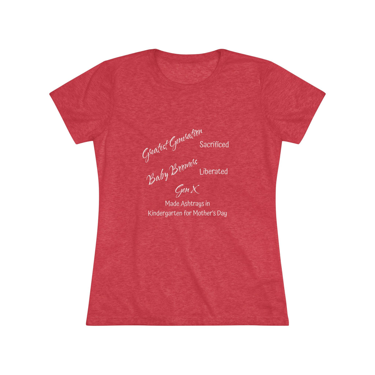 Gen X Ashtrays NL Tee - white font in multiple colors