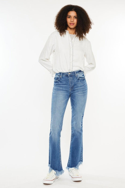 Kancan High Rise Frayed Hem Jeans-0