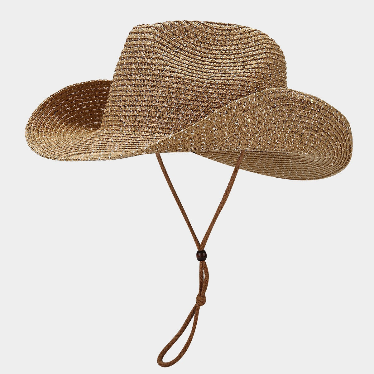 Windproof Panama Sequin & Straw Sun Hat in multiple colors