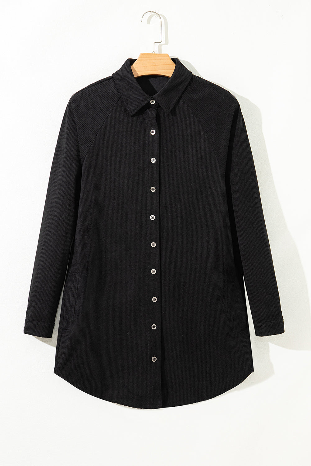 Corduroy Shirt Style Button Down Mini Dress