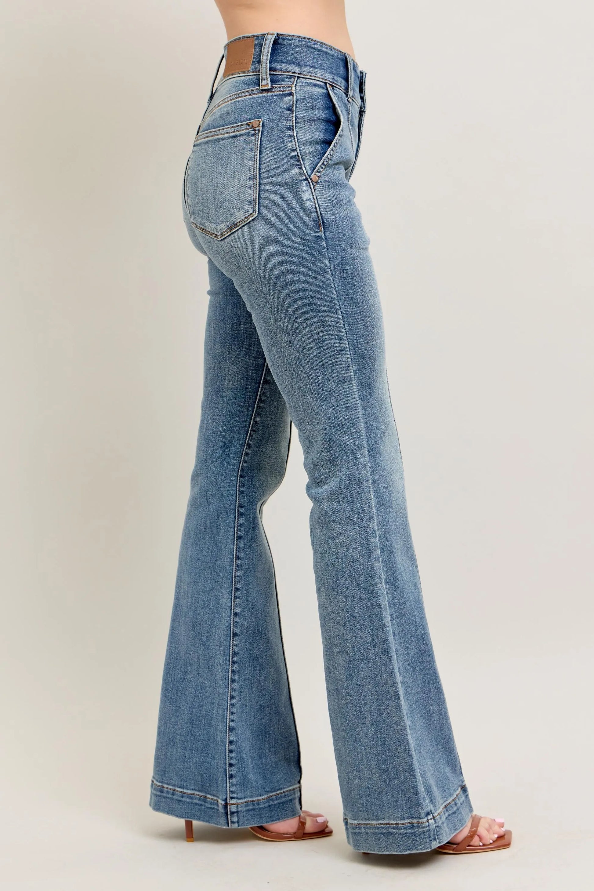 Judy Blue Full Size High-Waist Flare Denim Jeans with Front Seam Detail Plus Size-3
