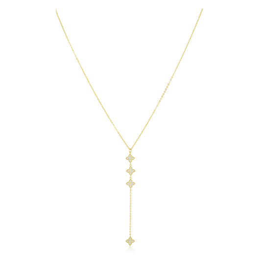 Amanda Lariat in gold and silver