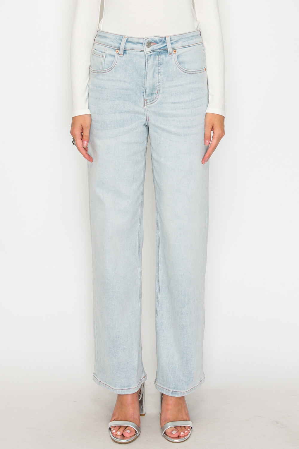The Turin Jean - High Rise Straight with Tummy Control by Artemis Vintage in light wash
