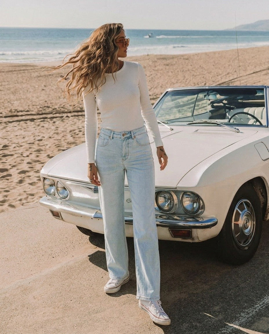The Turin Jean - High Rise Straight with Tummy Control by Artemis Vintage in light wash