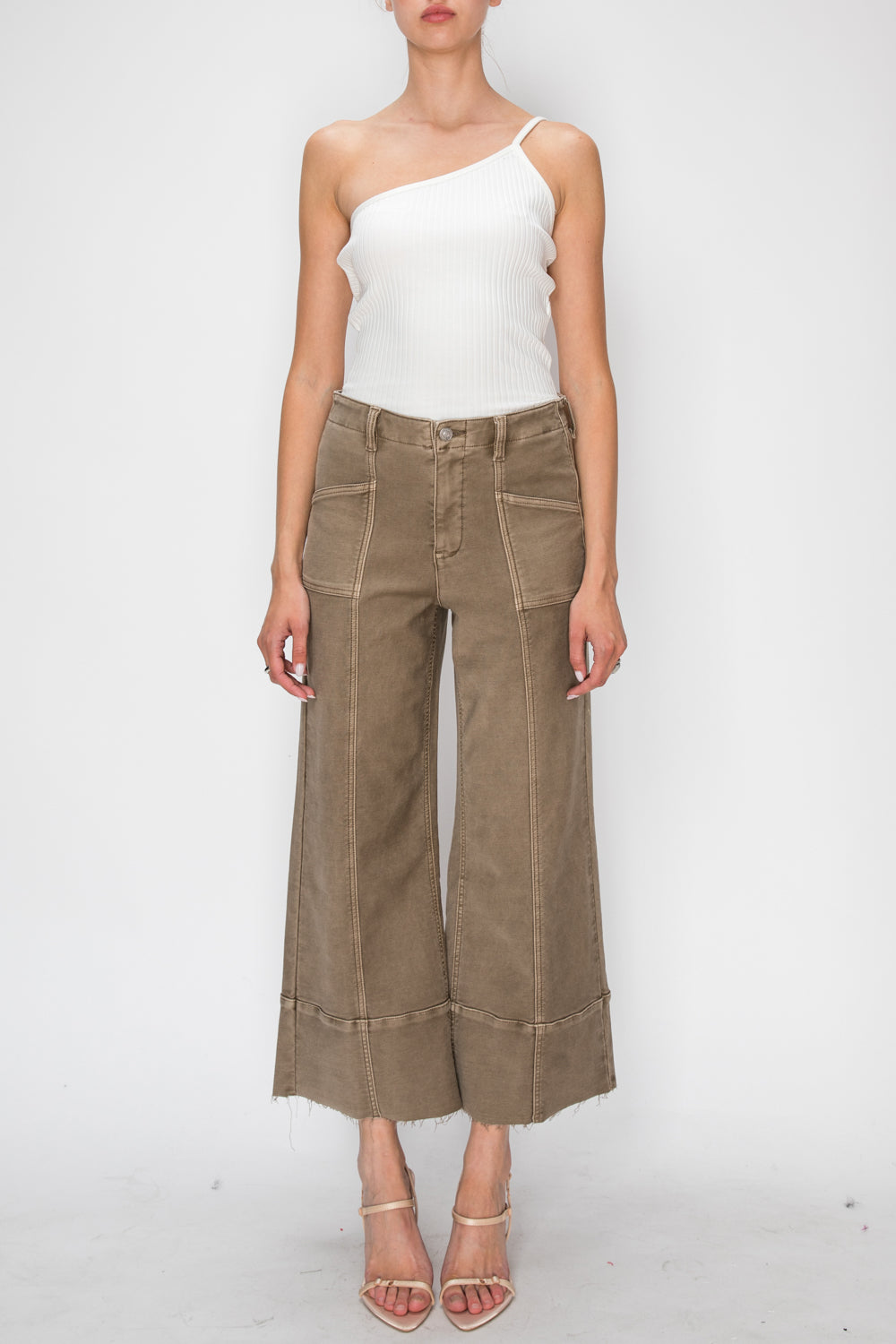 The Katie Jean - High Rise Slim Crop Palazzo by Artemis Vintage