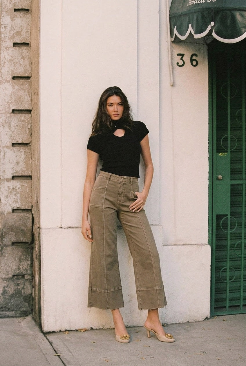 The Katie Jean - High Rise Slim Crop Palazzo by Artemis Vintage