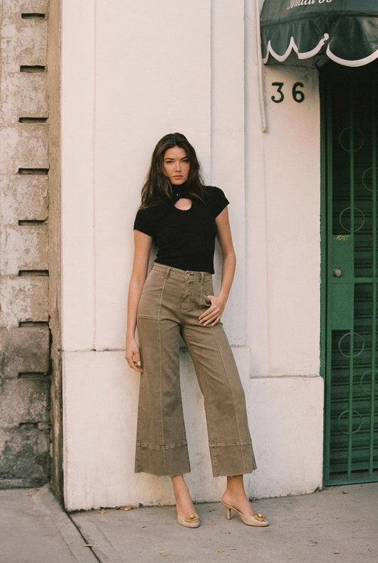 The Katie Jean - High Rise Slim Crop Palazzo by Artemis Vintage