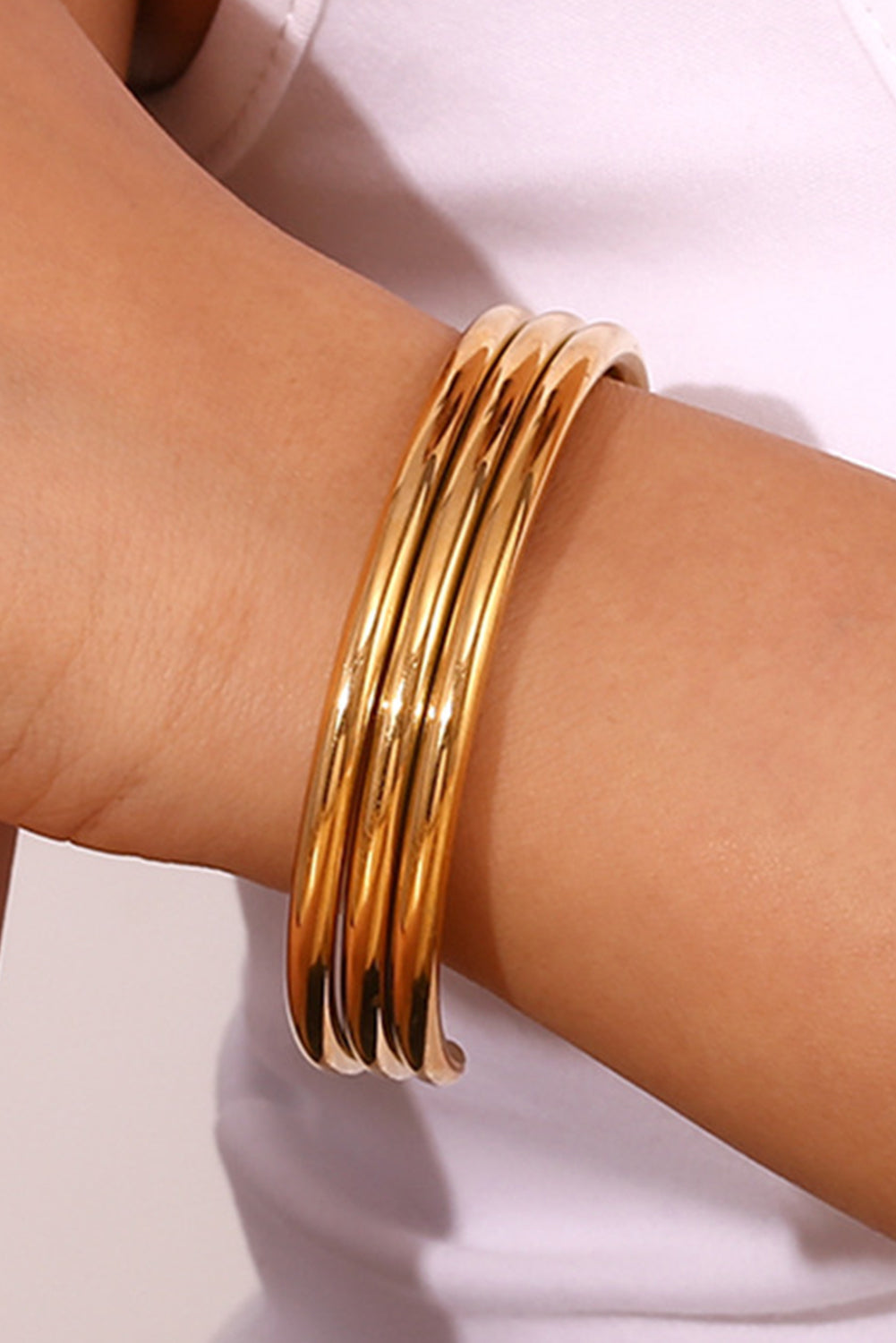 Gold Three Layer Bangle