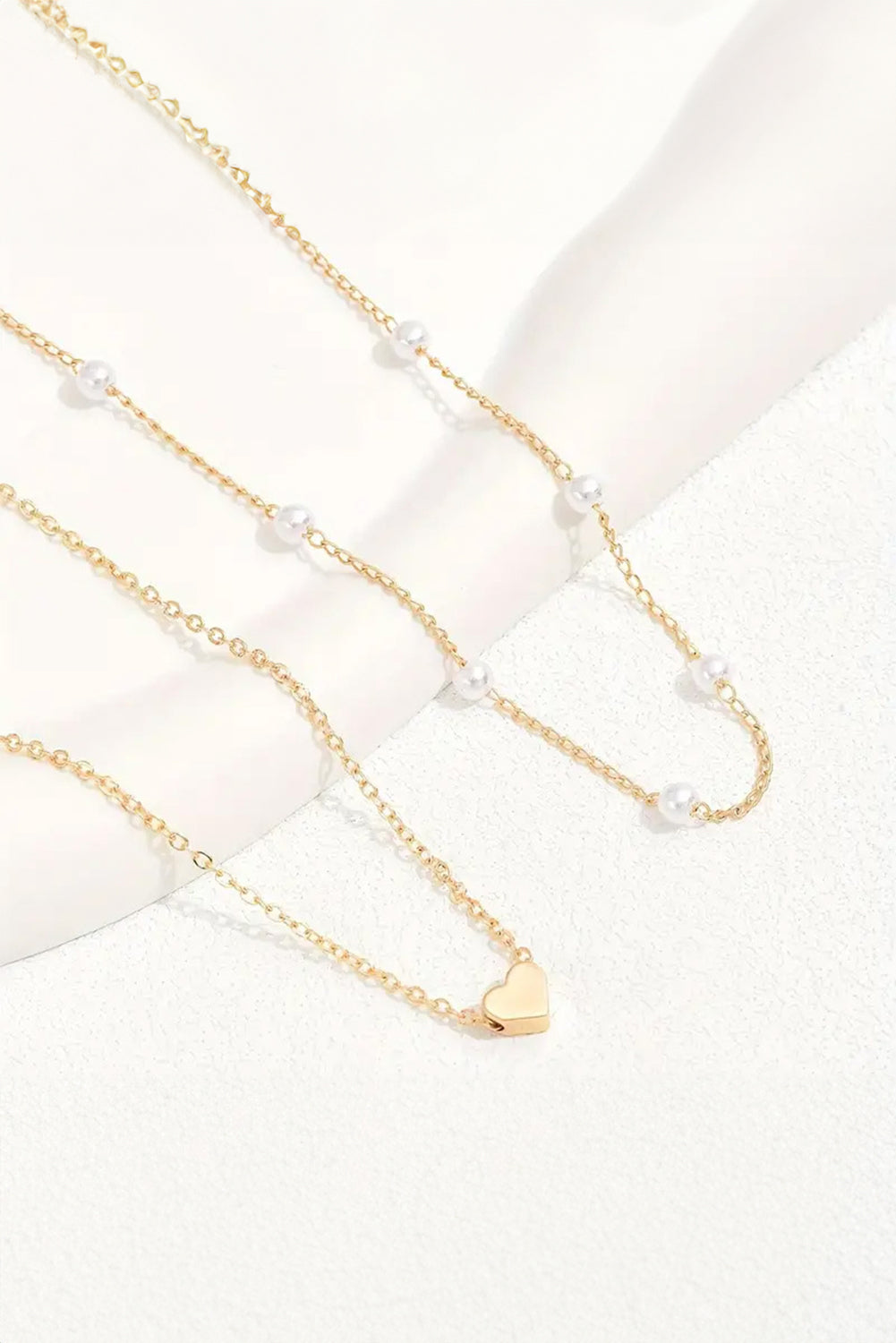 Heart and Pearl 2-Piece Necklace