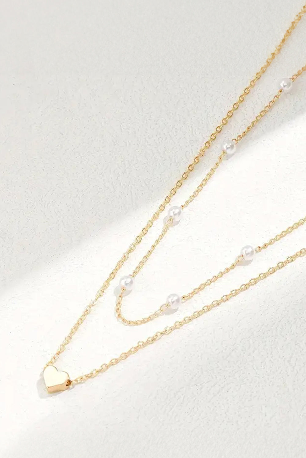 Heart and Pearl 2-Piece Necklace