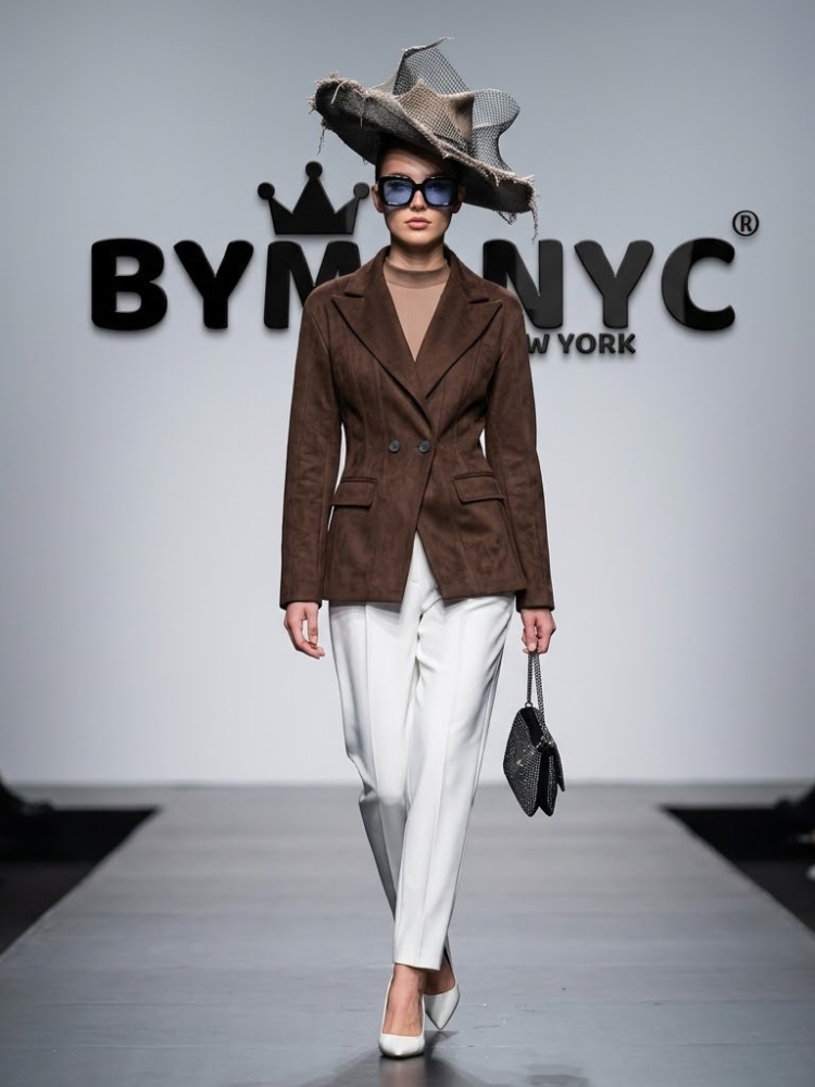 Women's Faux Suede Hourglass Blazer BYMANYC ® New York CONTEMPORARY VIBRANT MODERN FASHION - New Collection-0