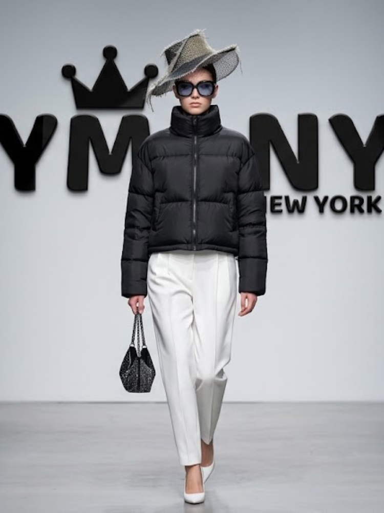 Women's Matte Black Short Puffer Jacket BYMANYC ® New York CONTEMPORARY VIBRANT MODERN FASHION - New Collection-0