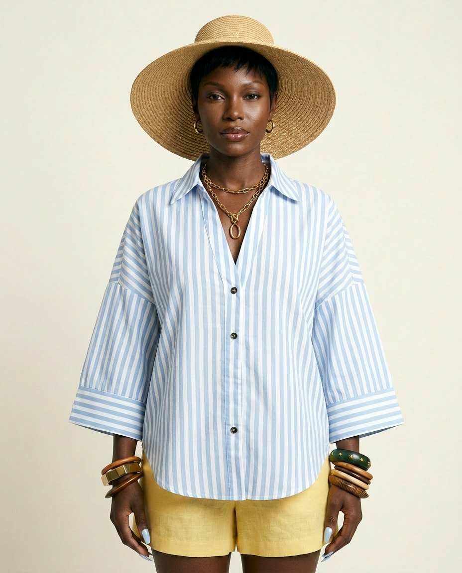 Striped Loose Blouse in multiple colors