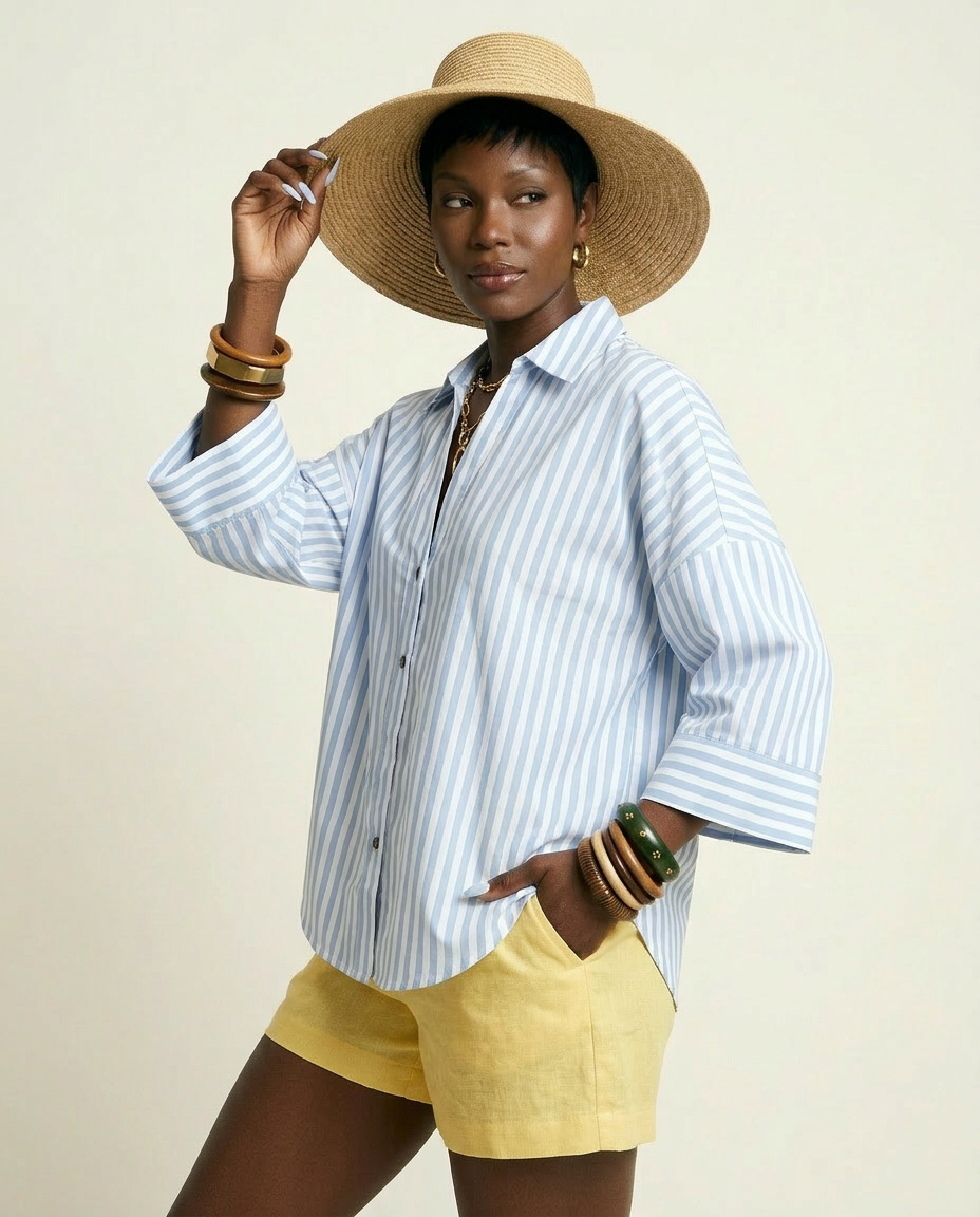 Striped Loose Blouse in multiple colors