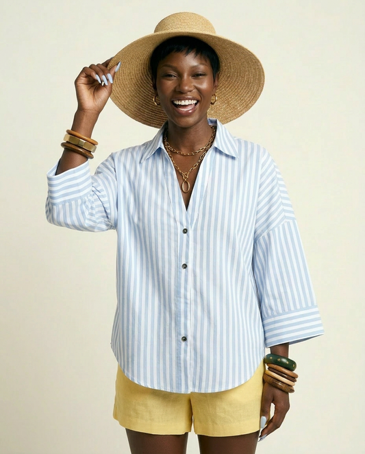 Striped Loose Blouse in multiple colors