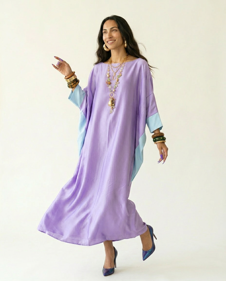 Loose Color Block Kaftan