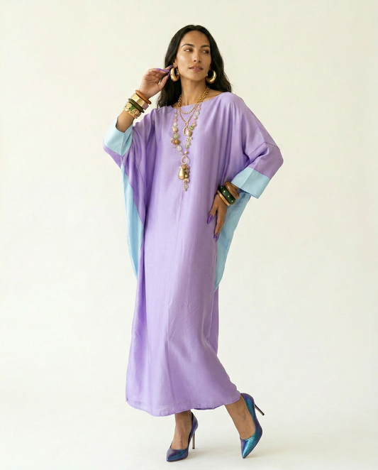 Loose Color Block Kaftan