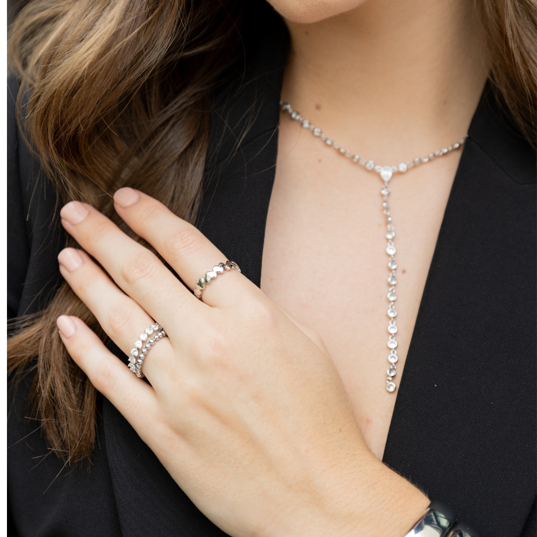 NEW - Anastasia Lariat Necklace in gold and silver
