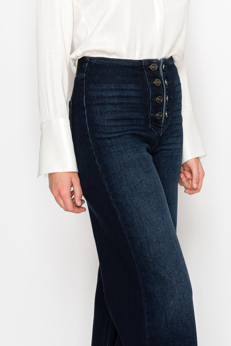 Eco Friendly Ultra High Rise Palazzo Sailor Jeans by Artemis Vintage