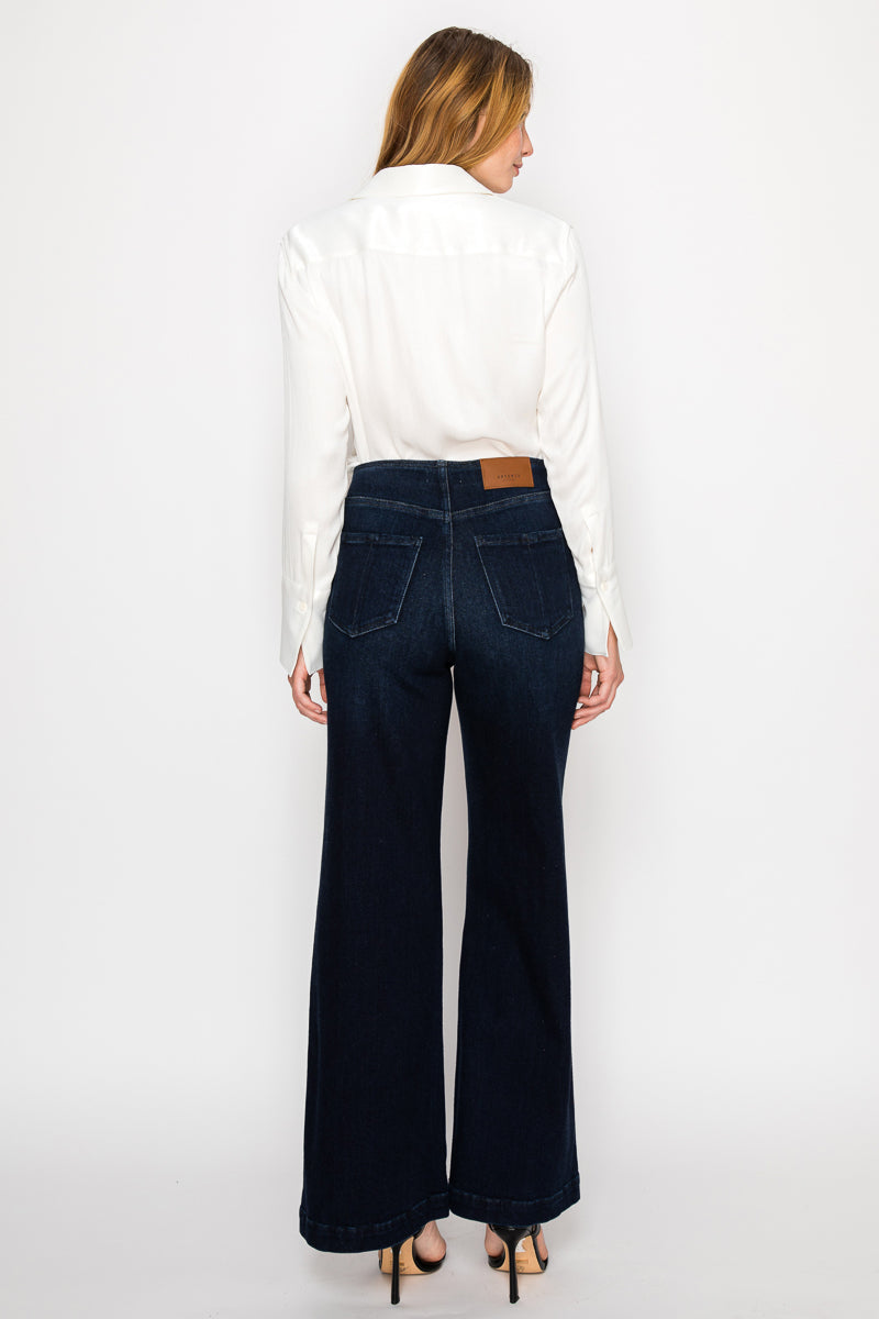 Eco Friendly Ultra High Rise Palazzo Sailor Jeans by Artemis Vintage