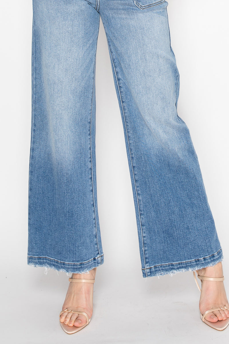 The Margo Jean - Eco Friendly High Rise Slim Palazzo Jeans by Artemis Vintage