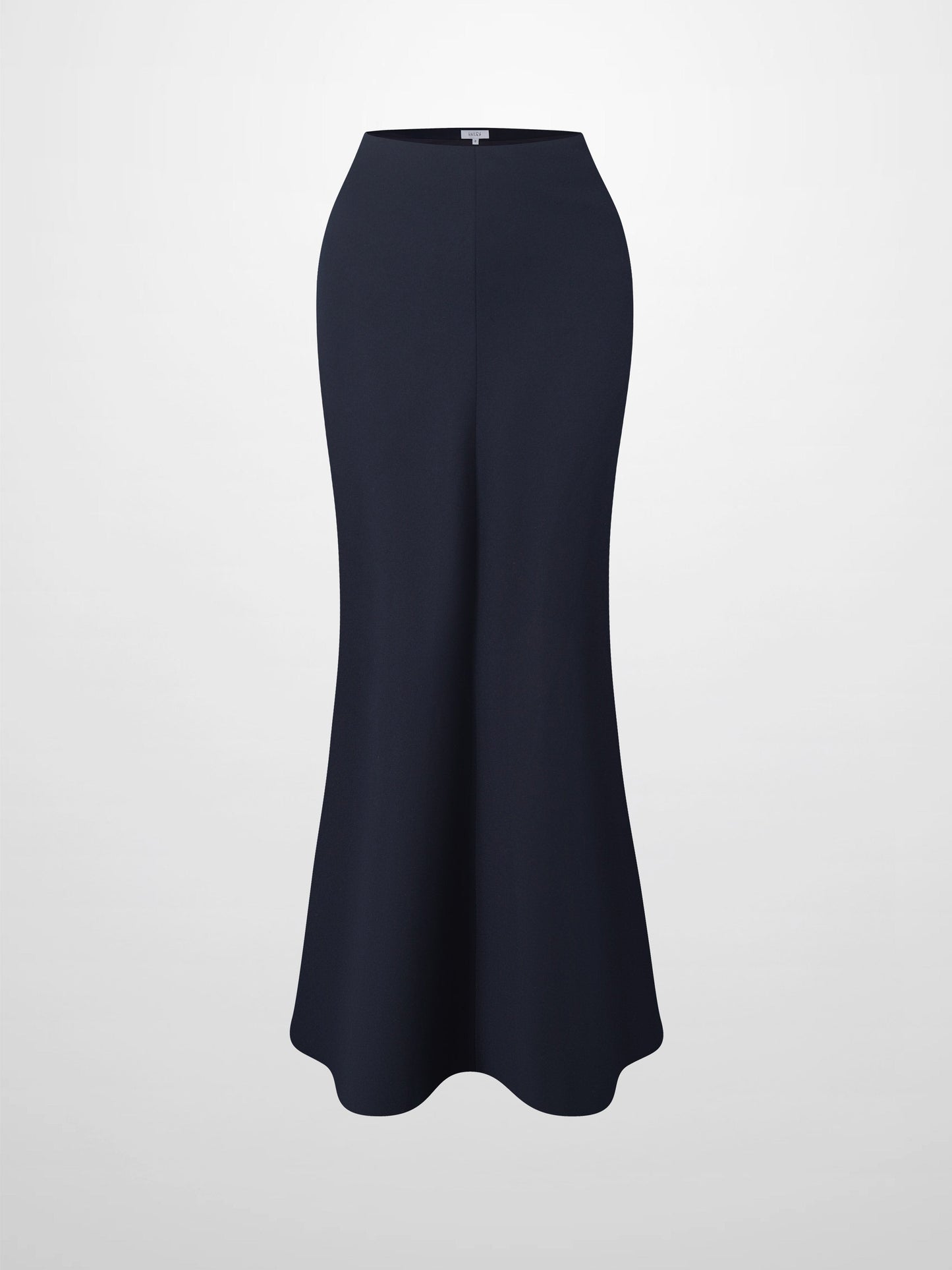 Basic A-Line Seamed Maxi Skirt-Navy-0