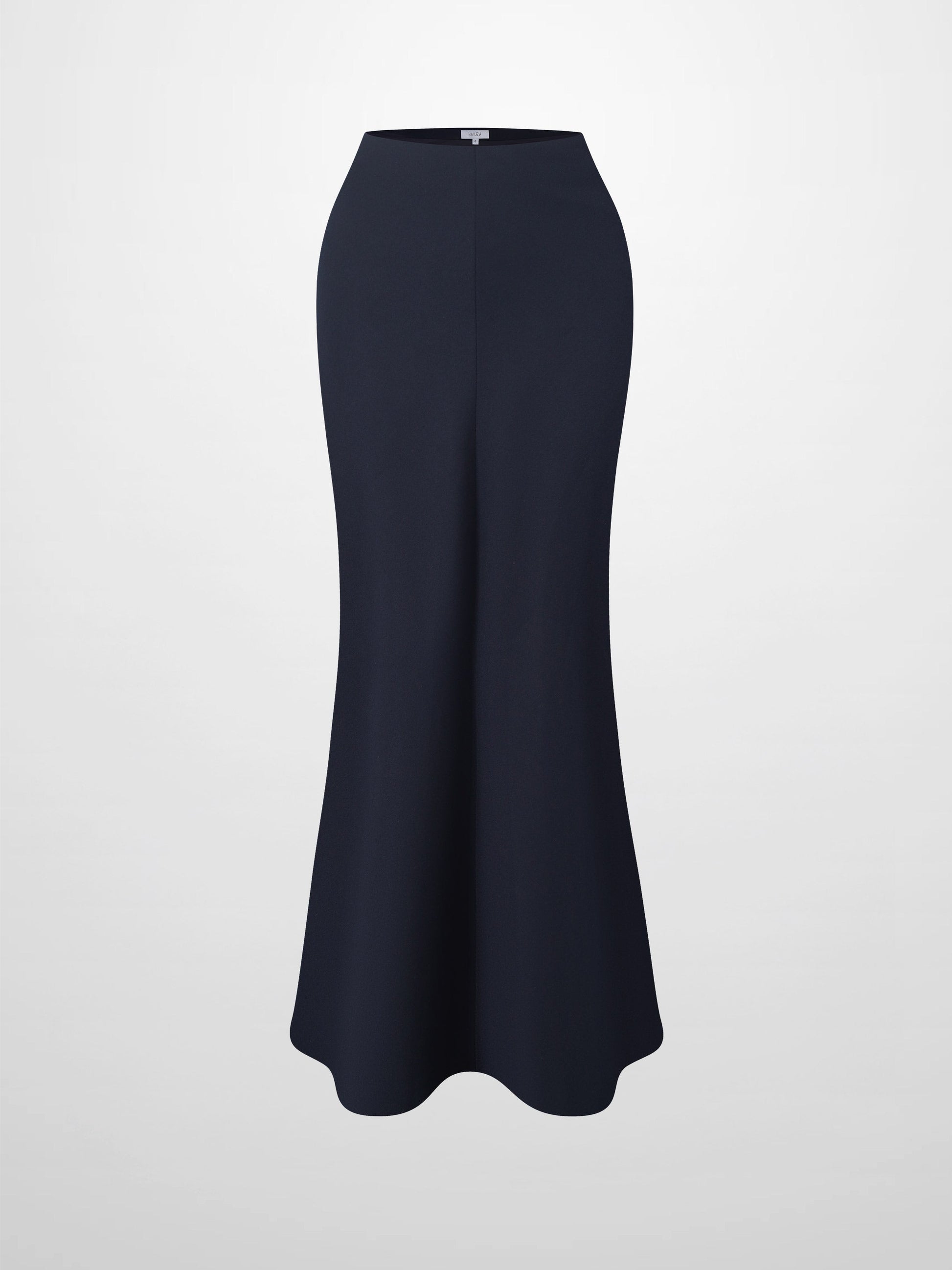 Basic A-Line Seamed Maxi Skirt-Navy-0