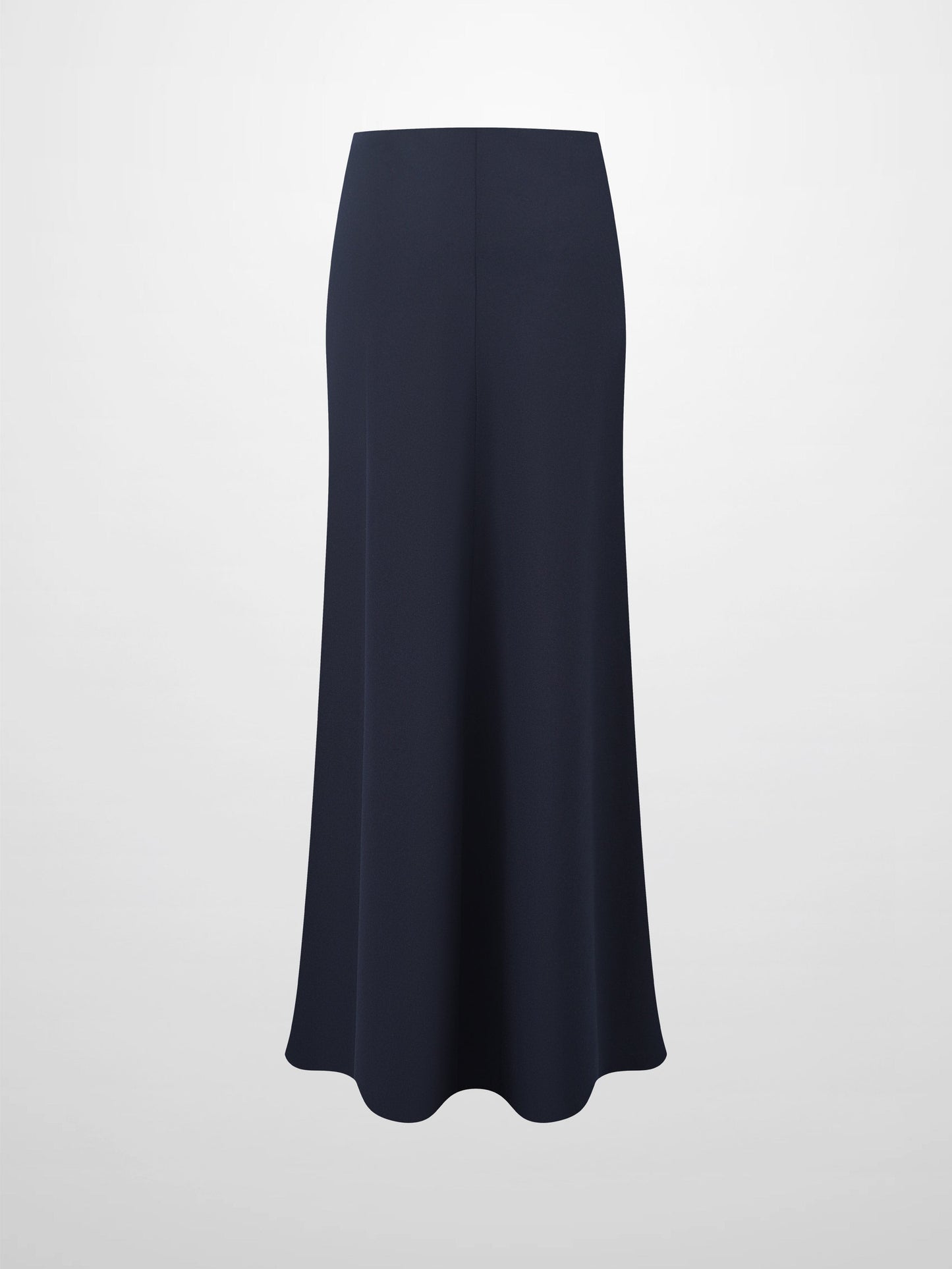 Basic A-Line Seamed Maxi Skirt-Navy-1