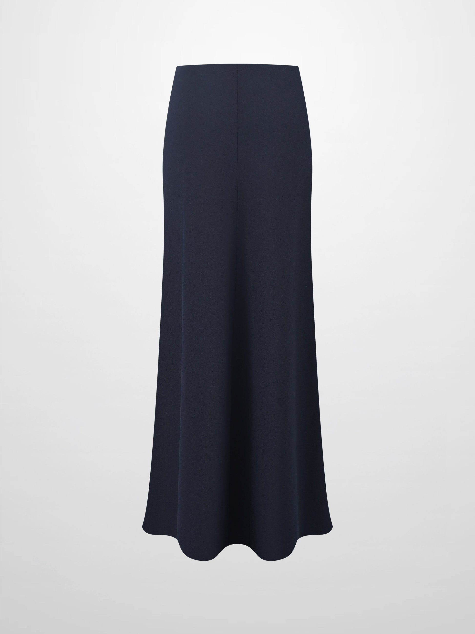 Basic A-Line Seamed Maxi Skirt-Navy-1