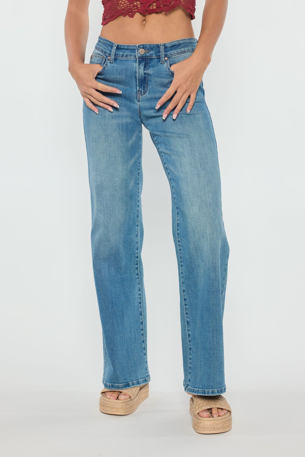 The Stefania Jean - Mid Rise Wide Leg by Enjean