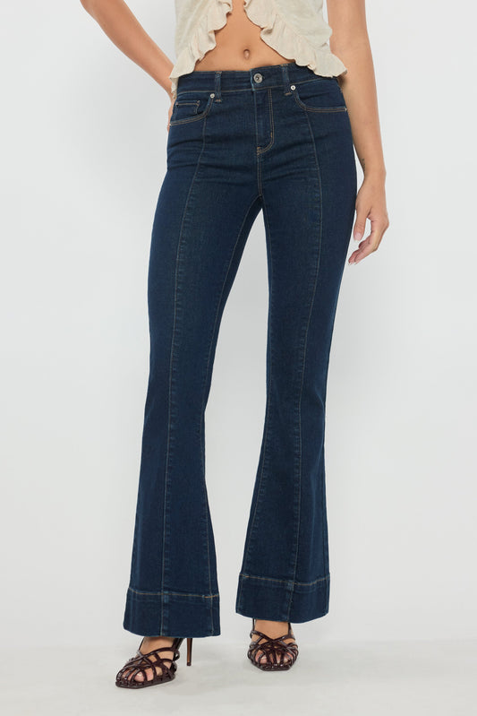 The Paloma Jean - Mid Rise Seamed Front Wide Leg by Enjean