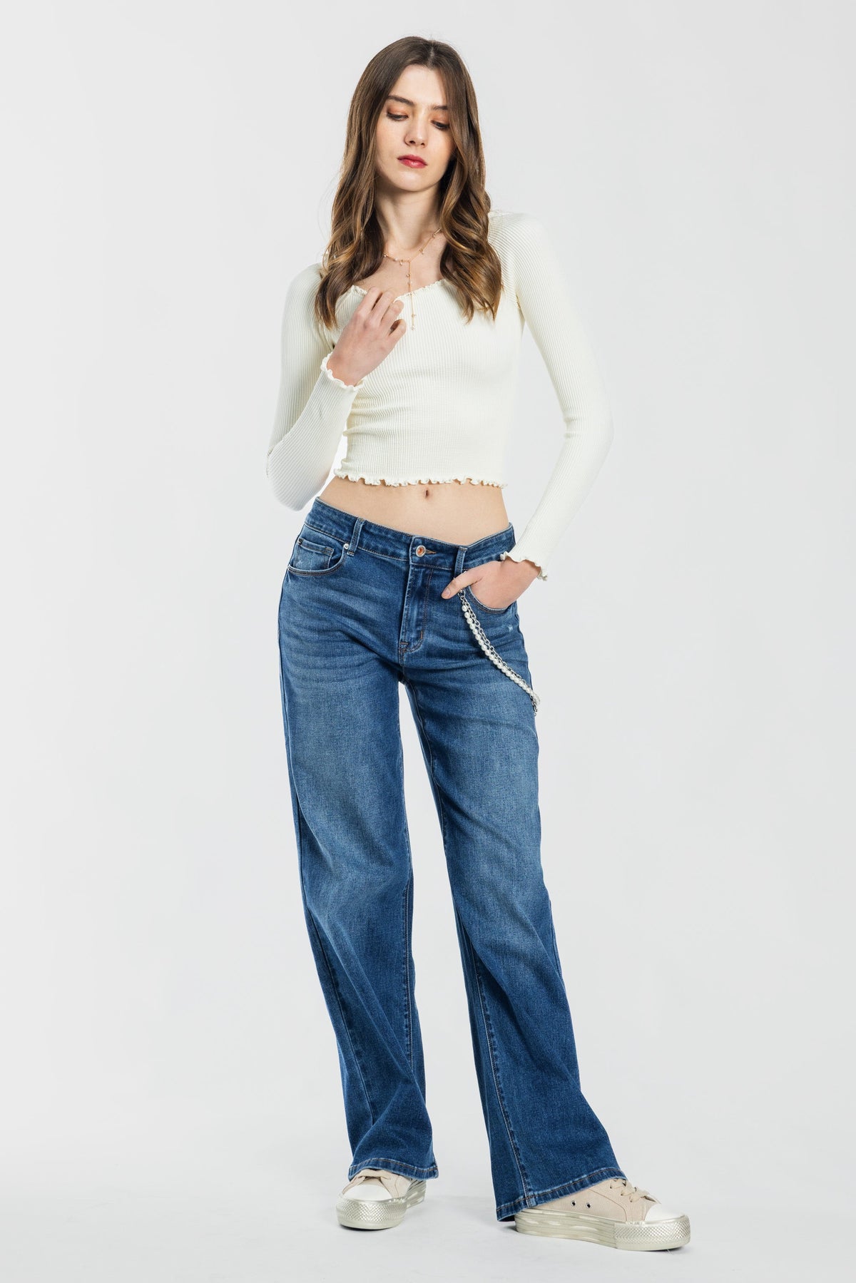 The Rosalie Jean - Mid Rise Wide Leg by Enjean in multiple washes