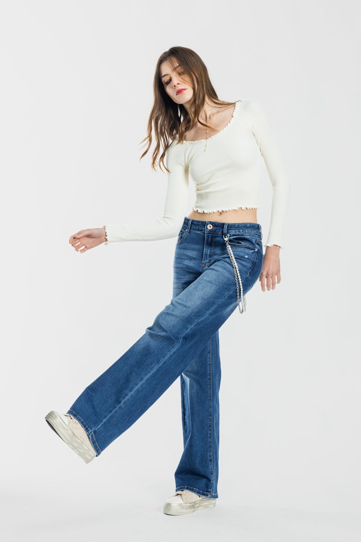 The Rosalie Jean - Mid Rise Wide Leg by Enjean in multiple washes