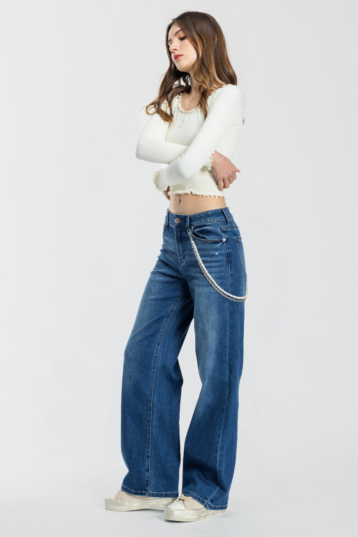 The Rosalie Jean - Mid Rise Wide Leg by Enjean in multiple washes