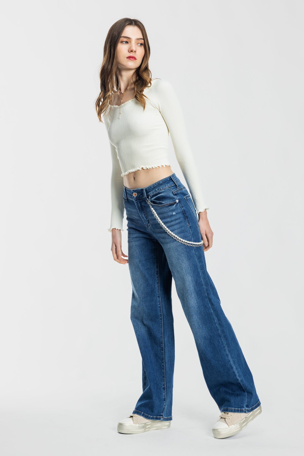 The Rosalie Jean - Mid Rise Wide Leg by Enjean in multiple washes