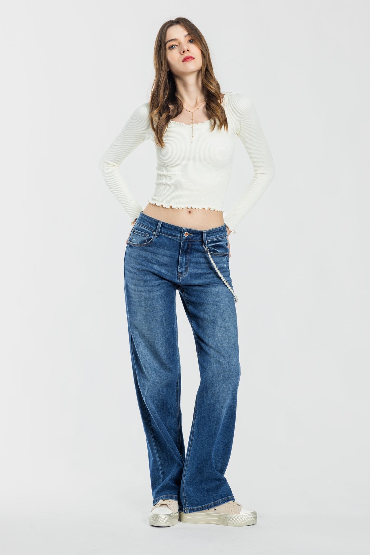 The Rosalie Jean - Mid Rise Wide Leg by Enjean in multiple washes
