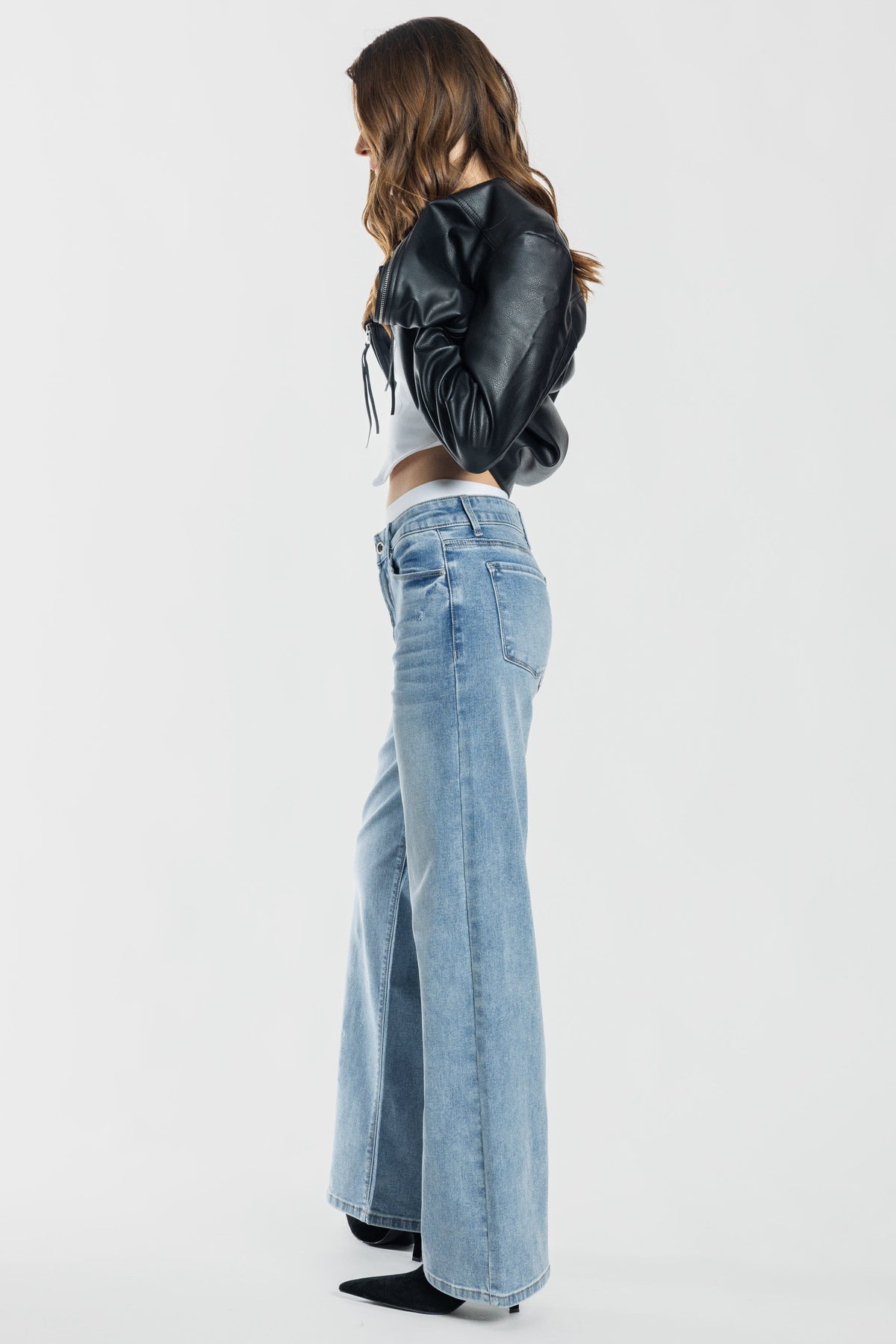 The Rosalie Jean - Mid Rise Wide Leg by Enjean in multiple washes