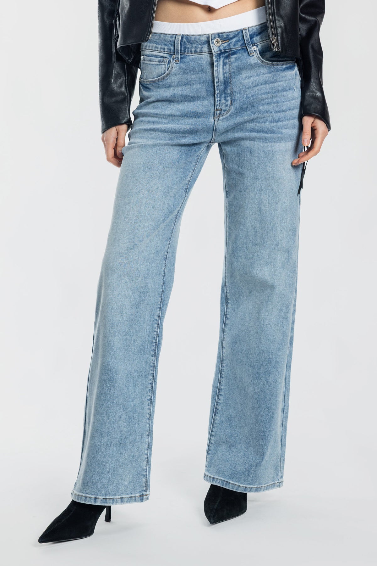The Rosalie Jean - Mid Rise Wide Leg by Enjean in multiple washes