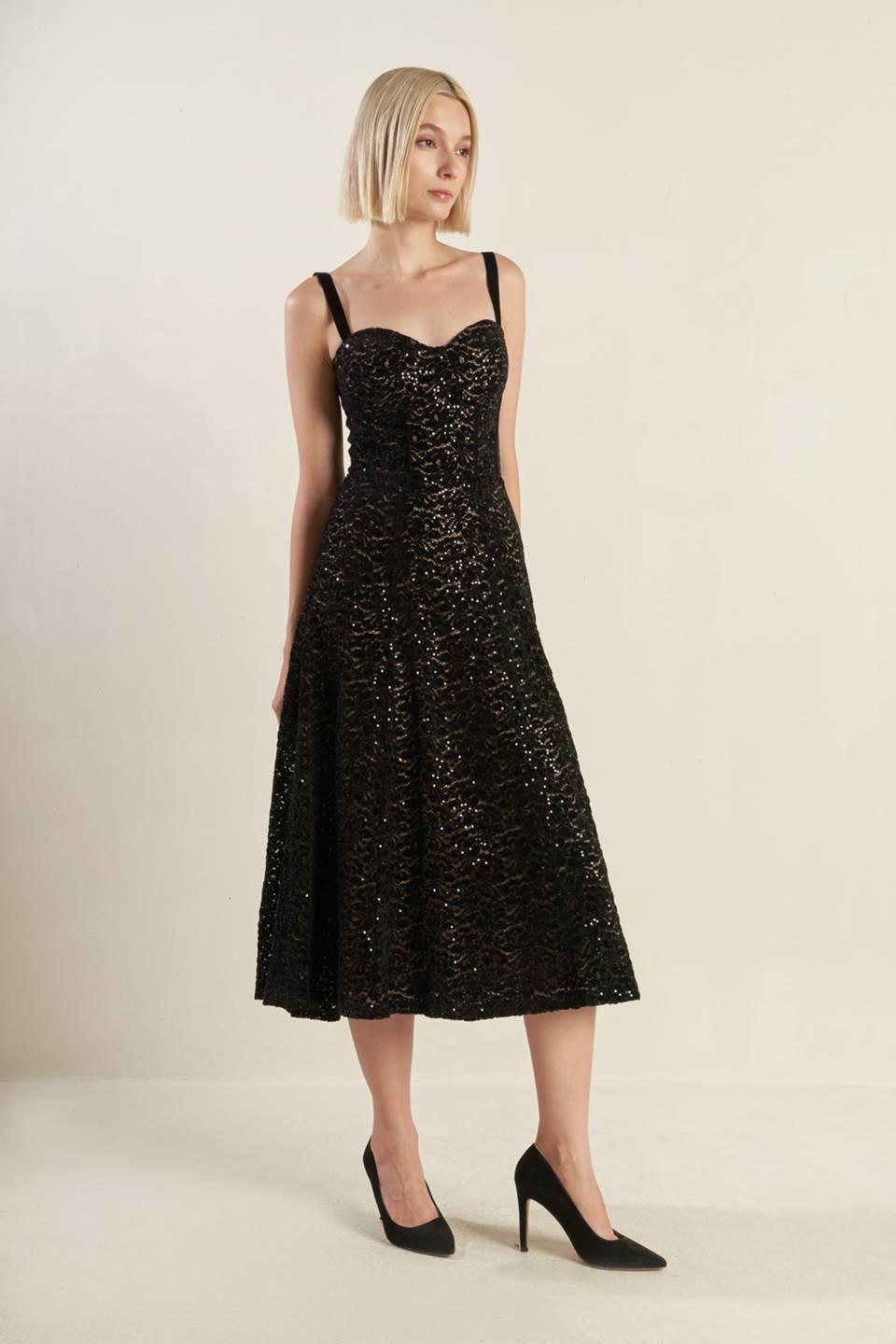Woven Lace Midi Dress