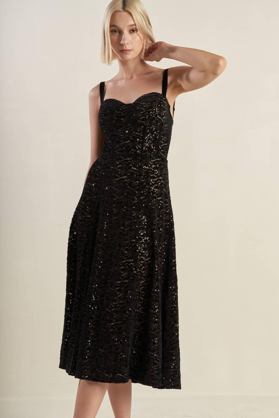 Woven Lace Midi Dress