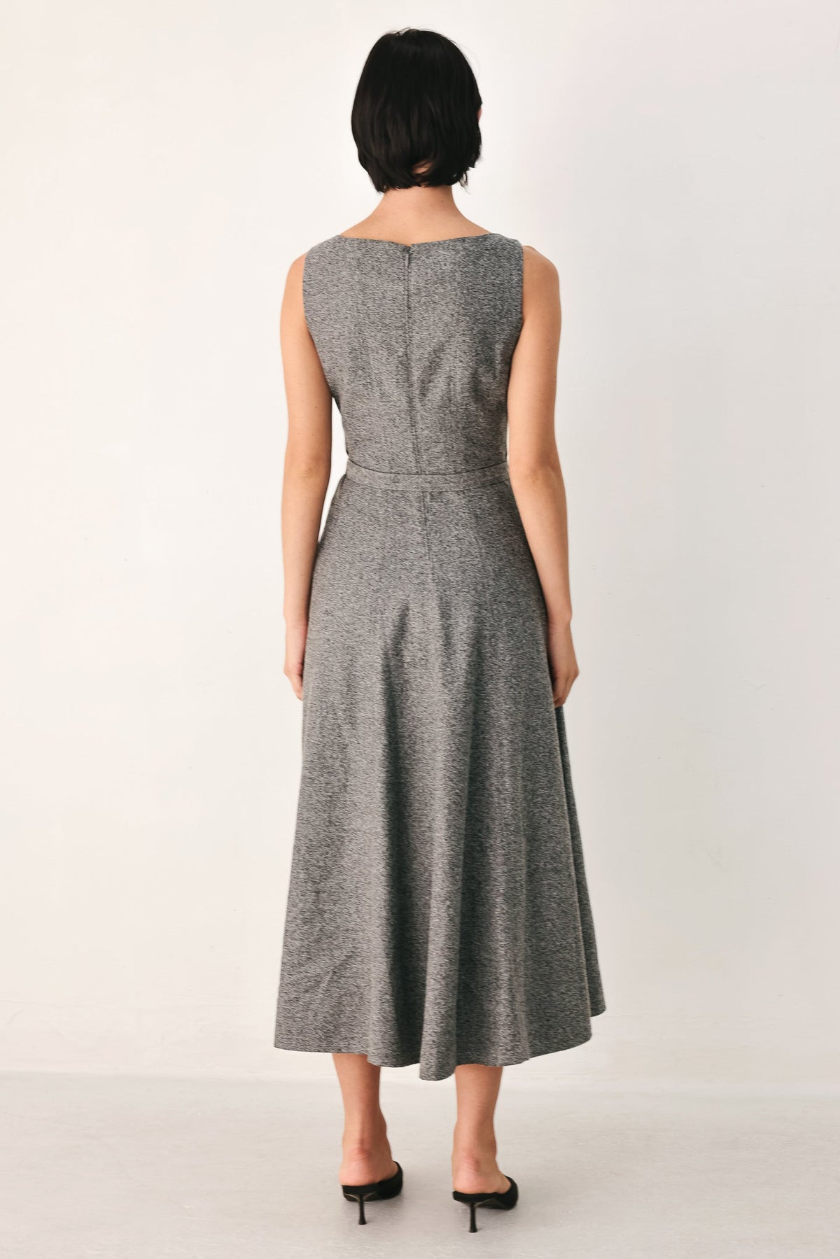 NEW - Belted A-Line Midi Dress
