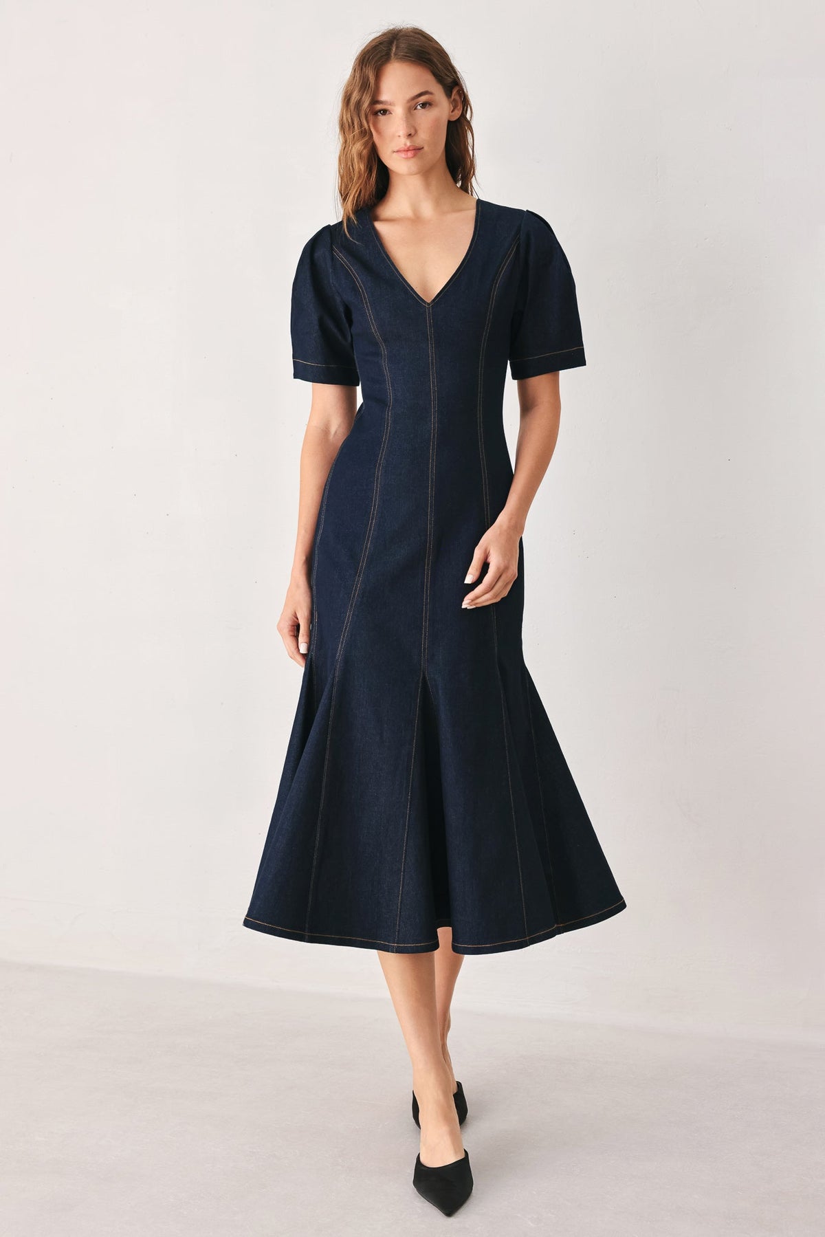Dark Denim Midi Dress
