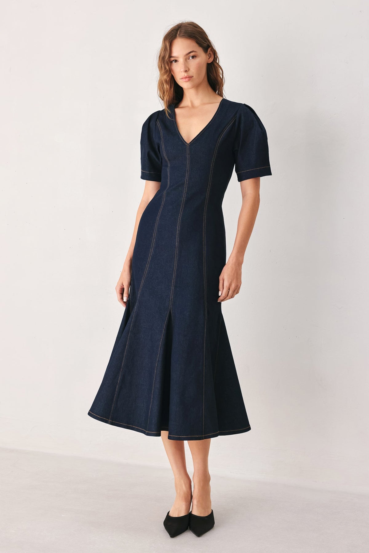 Dark Denim Midi Dress
