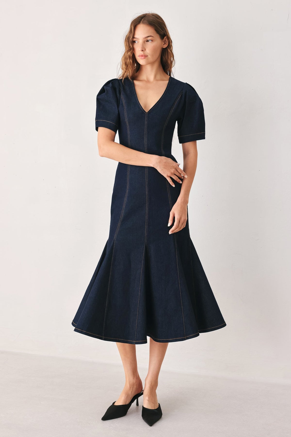 Dark Denim Midi Dress
